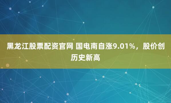 黑龙江股票配资官网 国电南自涨9.01%，股价创历史新高